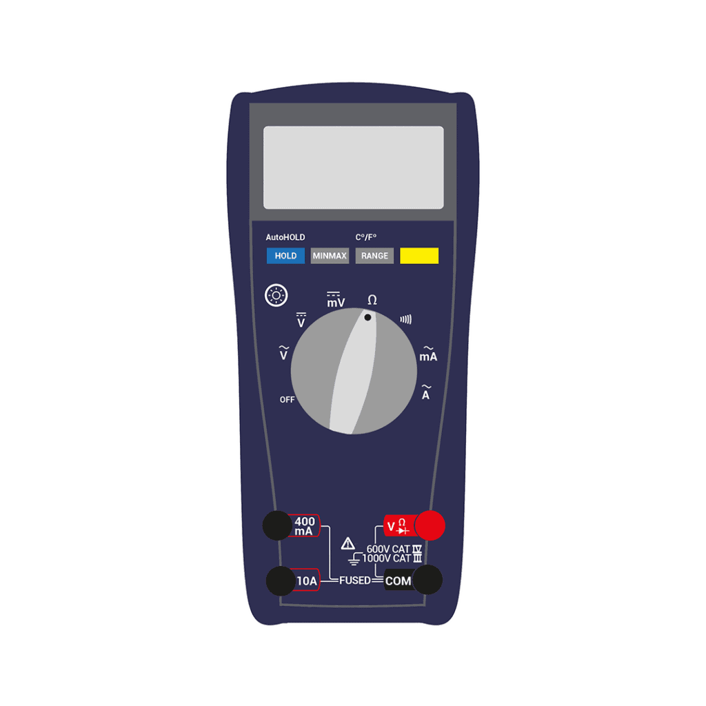 Multimeter symbol that is to test for resistance (Ohms)
