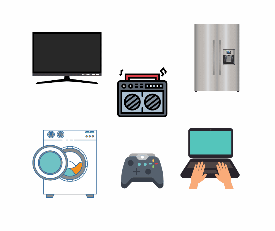 Examples of where electrical energy is used at home