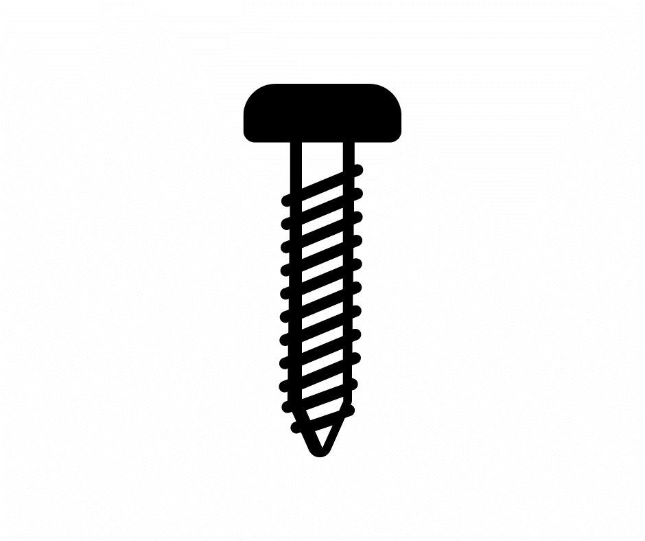 Non countersunk screw head