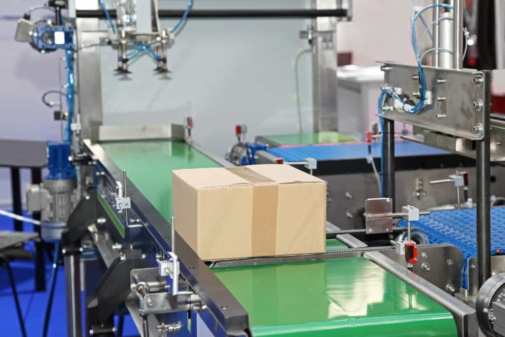 A Conveyor Belt In A Factory
