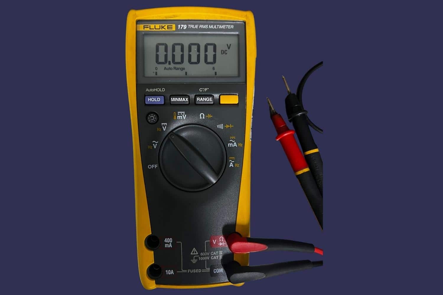 DC Voltage test selected on the multimeter