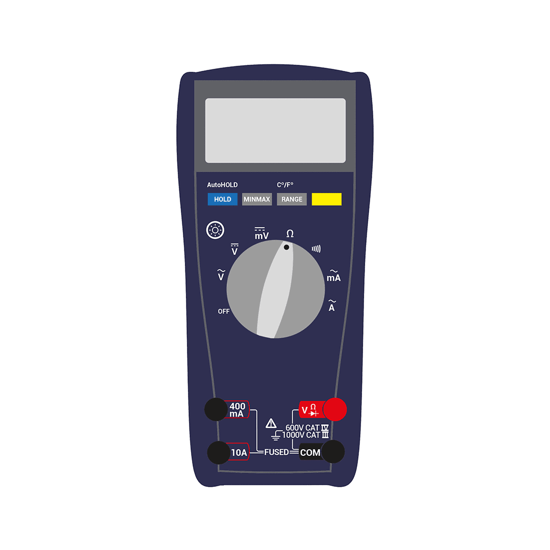 Multimeter symbol that is to test for resistance (Ohms)